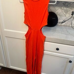 Melrose and Market Vibrant Orange Ribbed Top